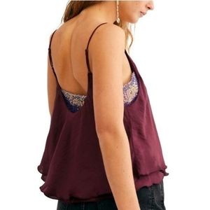 NEW FP Turn It On Burgundy Sequin Camisole